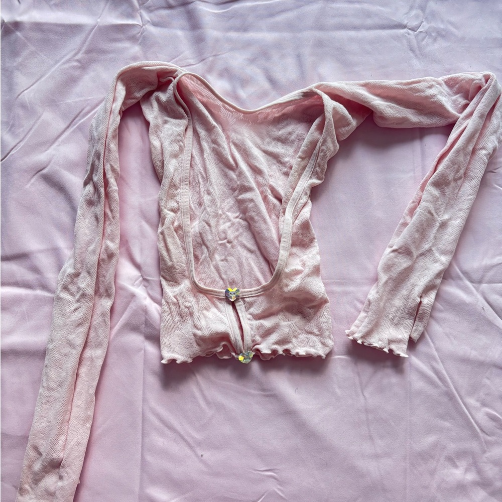 POSTER GIRL Light Pink Long Sleeve Lace Top & Matching Leggings